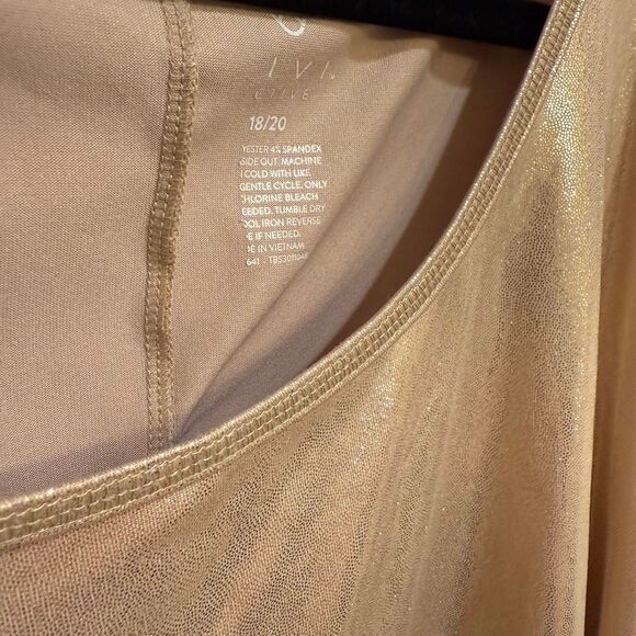 Lane Bryant Women's Metallic Gold Workout Tank Top Gymwear - Picture 3 of 4